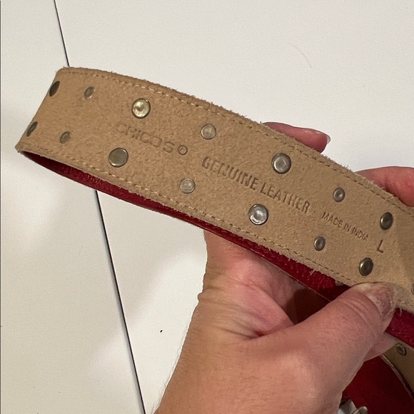 Chicos‎ - size large, Madeline Red Slouch Belt, embellished main image 4